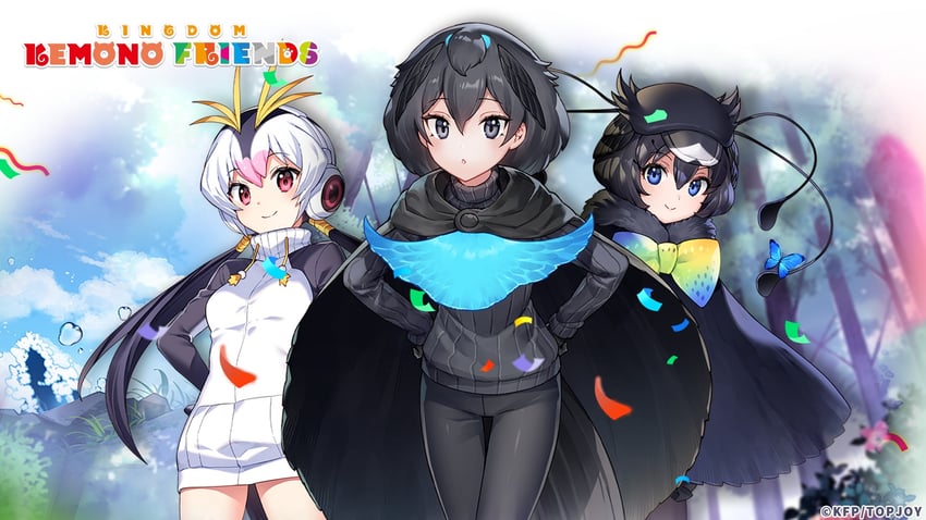 royal penguin, superb bird-of-paradise, and western parotia (kemono friends and 1 more)