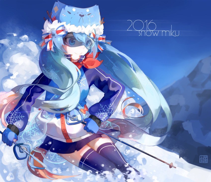 hatsune miku and yuki miku (vocaloid) drawn by unreal-butterfly