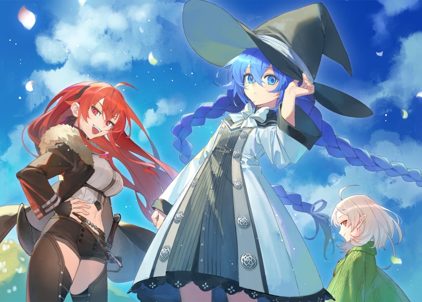 roxy migurdia, eris greyrat, and sylphiette (mushoku tensei) drawn by nashi_(tidal0414)