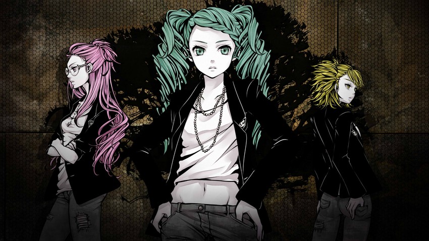 hatsune miku, kagamine rin, and megurine luka (vocaloid) drawn by masami_chie