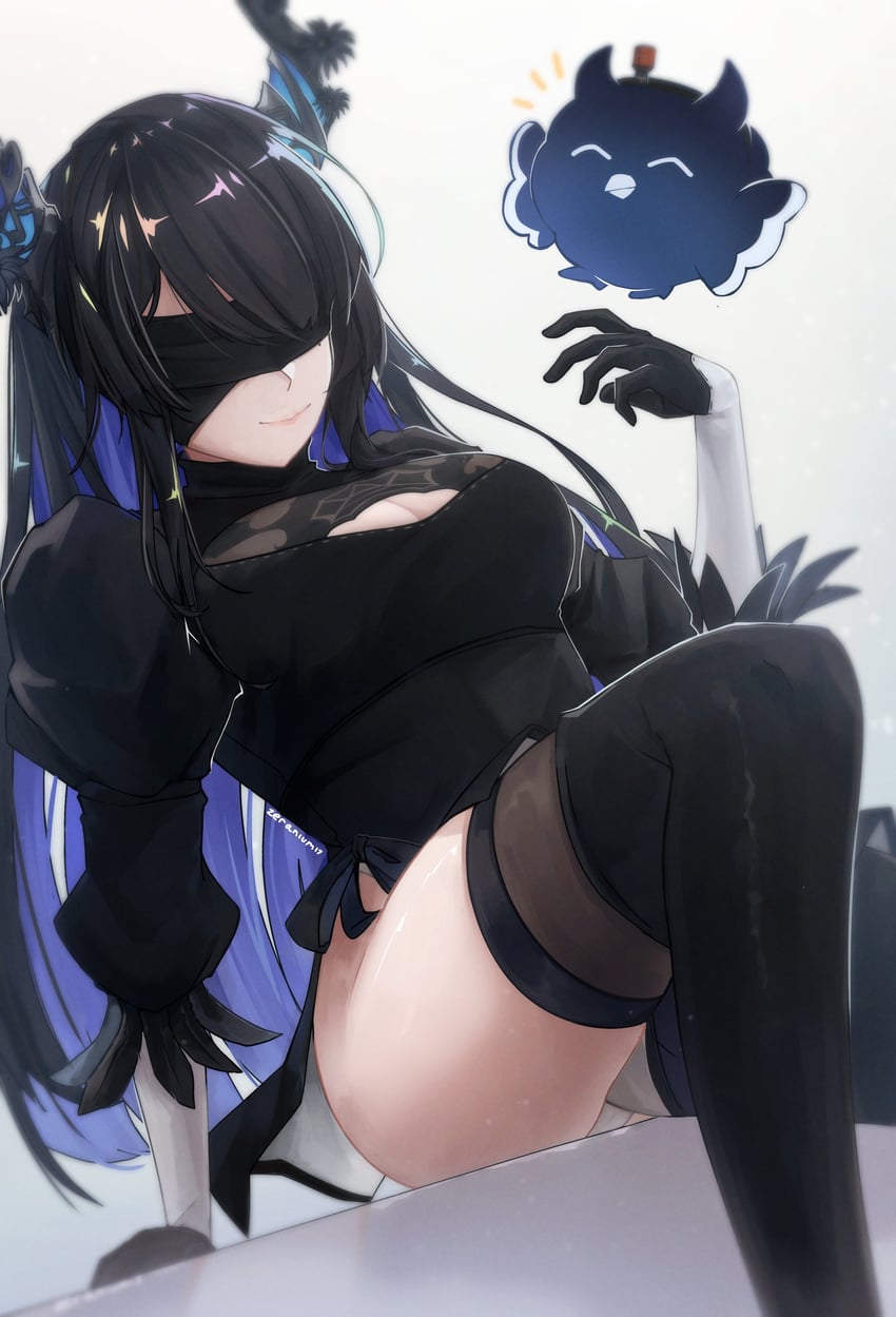 2b, nerissa ravencroft, pod, and jailbird (hololive and 3 more) drawn by zeranium_(zeranium17)