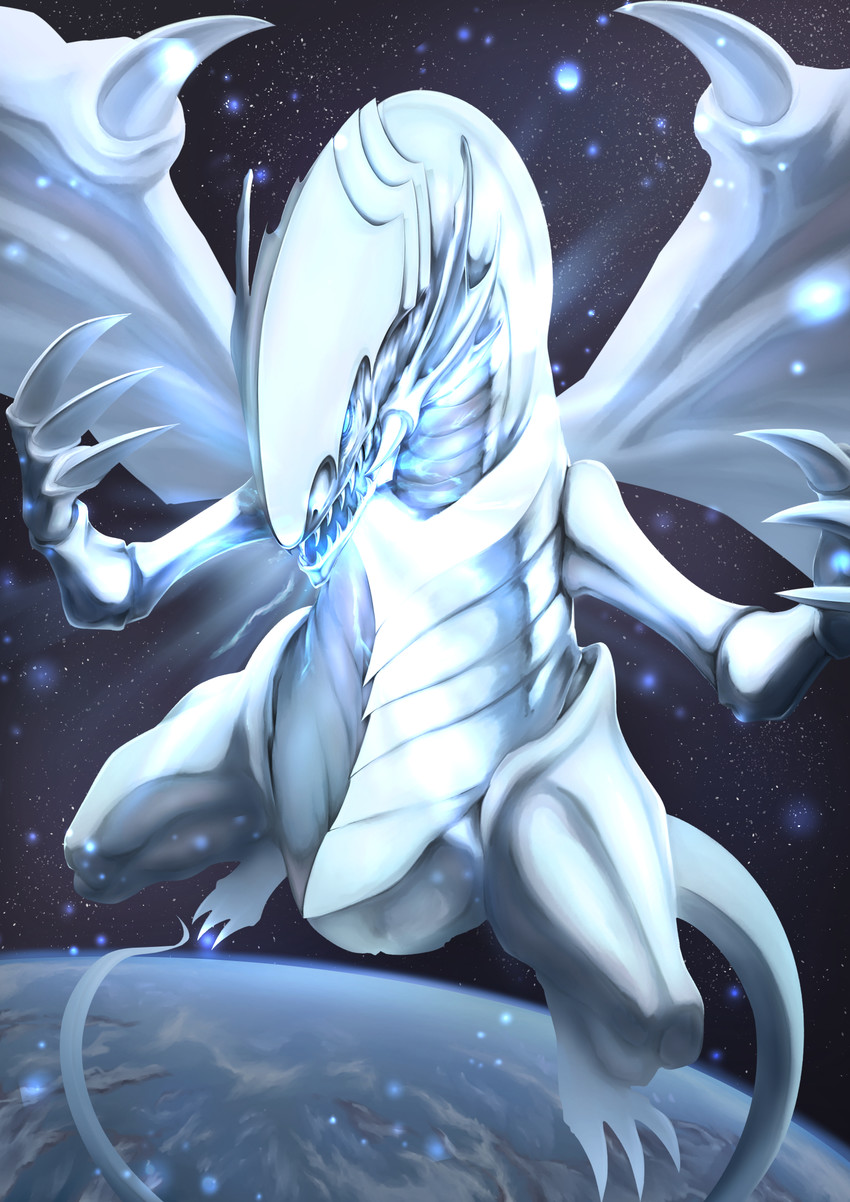 blue-eyes white dragon (yu-gi-oh! and 1 more) drawn by kanta_(x-tei)