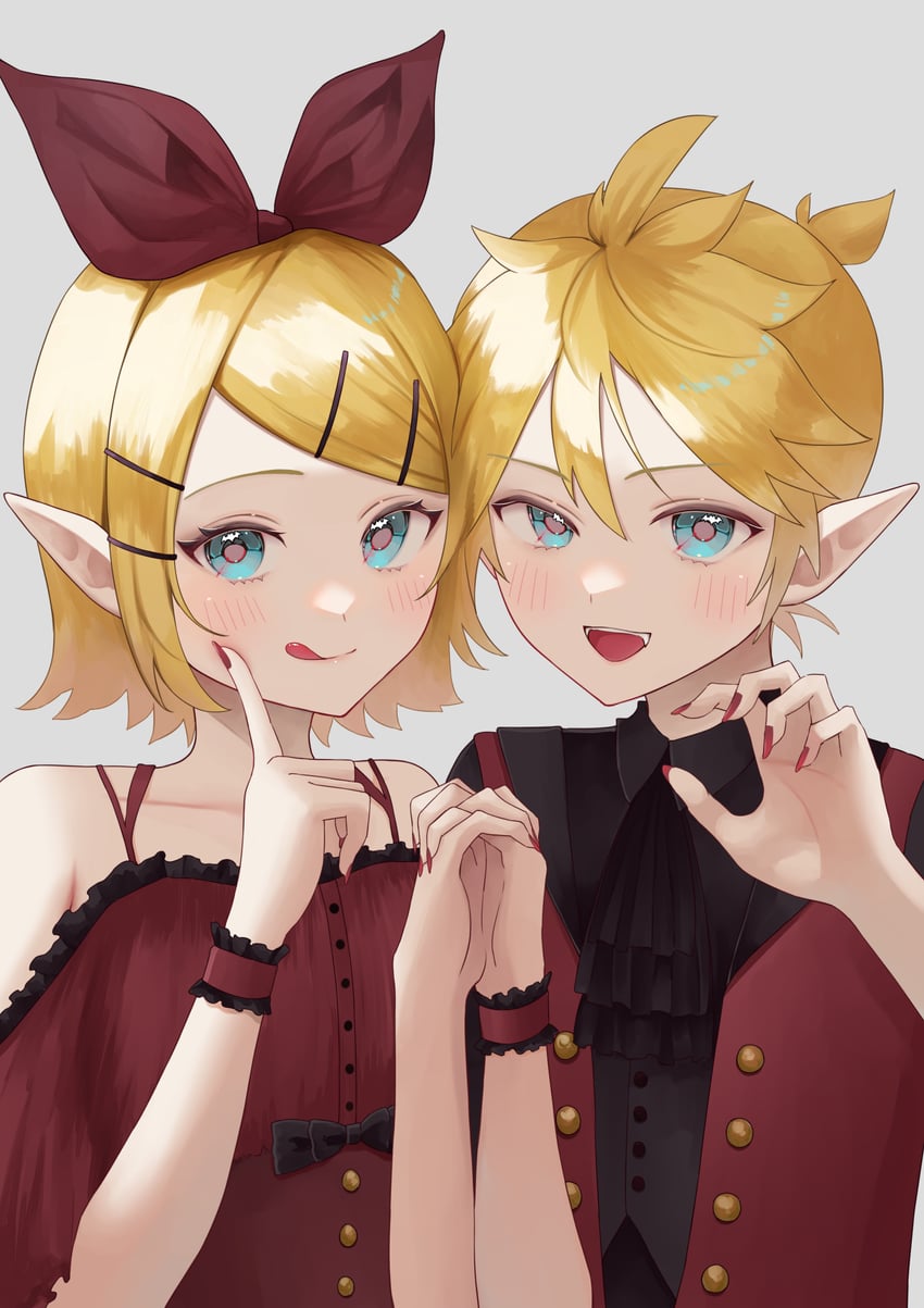 kagamine rin and kagamine len (vocaloid) drawn by hisui_ame
