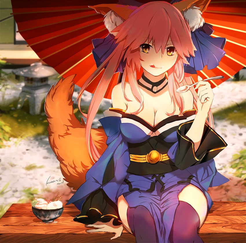 tamamo and tamamo no mae (fate and 2 more) drawn by kosumi
