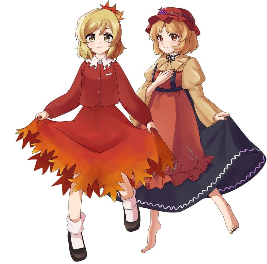 aki minoriko and aki shizuha (touhou) drawn by min1223