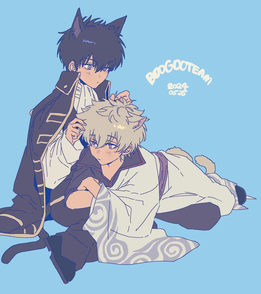 sakata gintoki and hijikata toushirou (gintama) drawn by xi_hsi