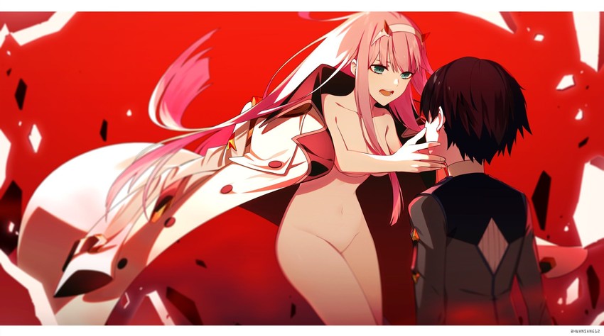 zero two and hiro (darling in the franxx) drawn by hwansang