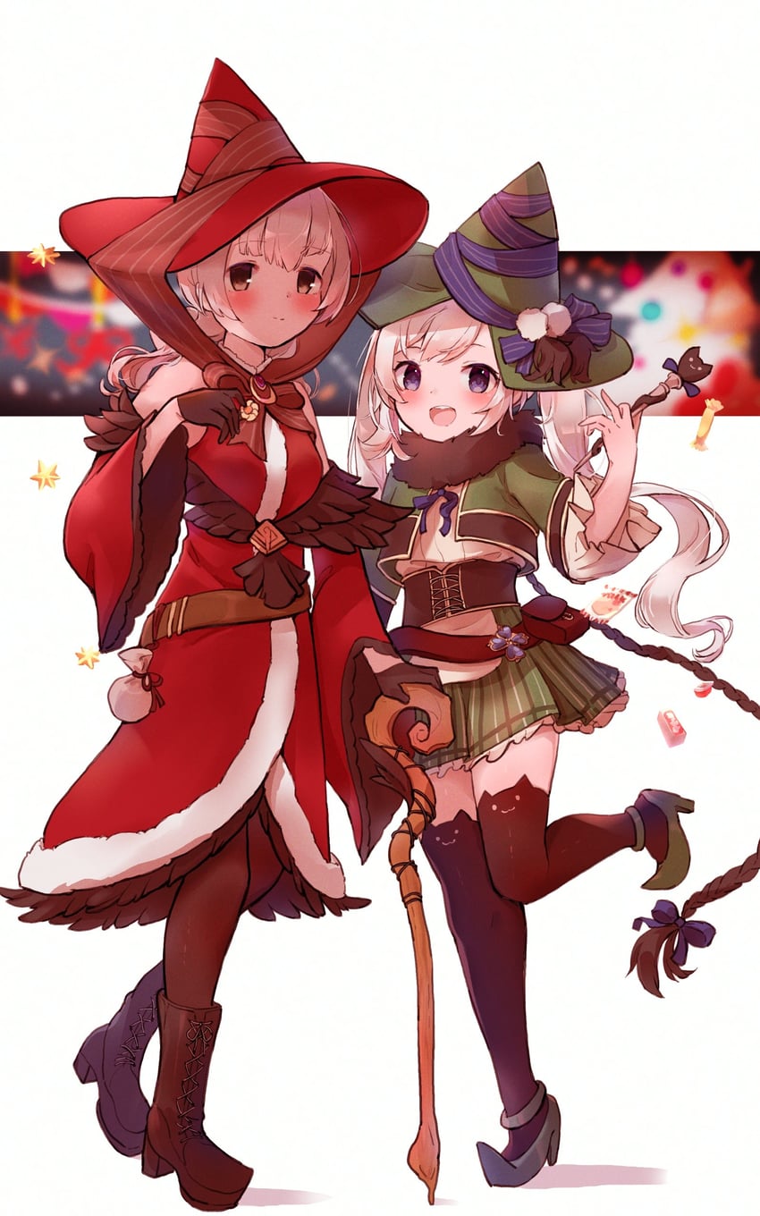 yakumo mikage and satomi nayuta (mahou shoujo madoka magica and 1 more) drawn by kashi_neko