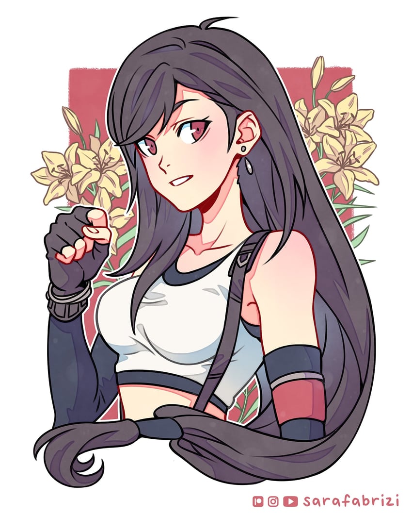 tifa lockhart (final fantasy and 2 more) drawn by sarafabrizi