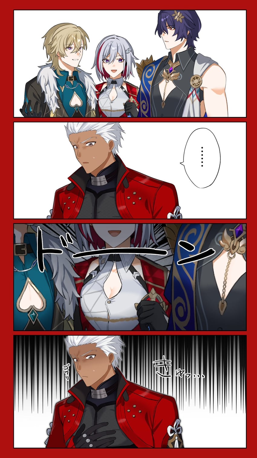 archer, aventurine, dr. ratio, and topaz (fate and 4 more) drawn by aoa0e