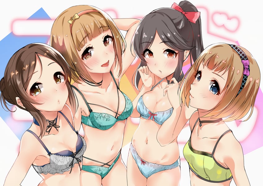 kitami yuzu, ayase honoka, momoi azuki, and kudo shinobu (idolmaster and 1 more) drawn by murabito_c