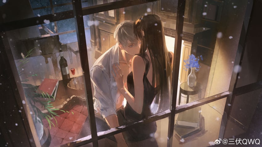 protagonist and xavier (love and deepspace) drawn by sanfu_qwq