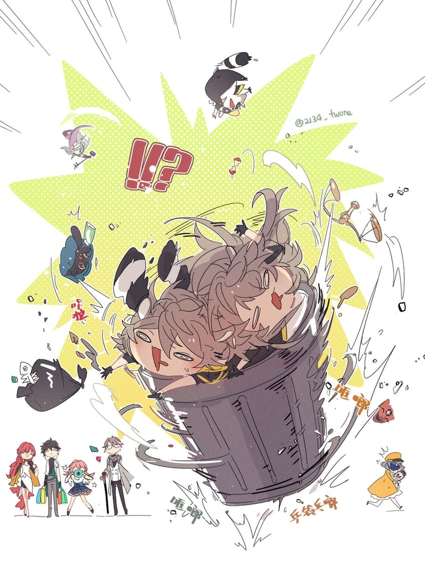 trailblazer, stelle, march 7th, caelus, robin, and 5 more (honkai and 1 more) drawn by 2134twone