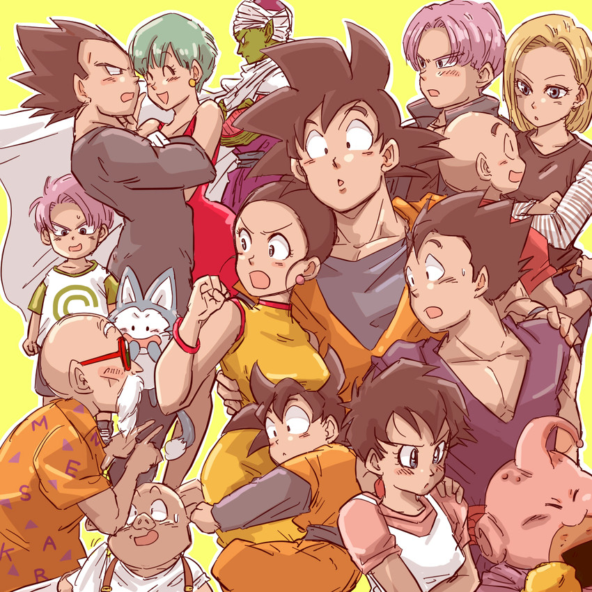 son goku, vegeta, android 18, bulma, son gohan, and 11 more (dragon ball and 1 more) drawn by miiko_(drops7)