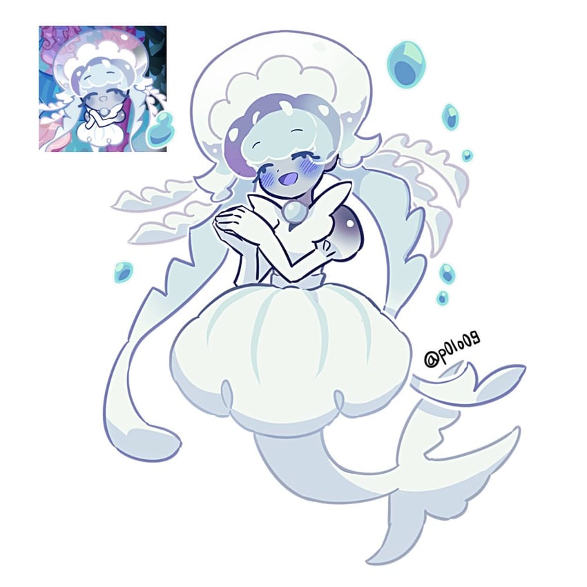 frilled jellyfish cookie (cookie run and 1 more) drawn by michelin_(p0lo09)