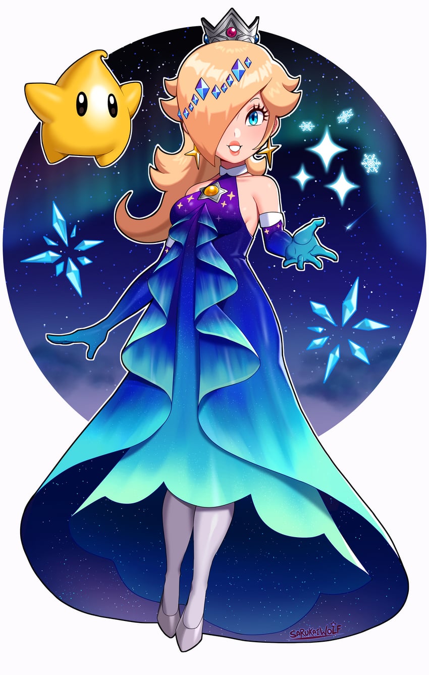 rosalina and luma (mario and 2 more) drawn by sarukaiwolf