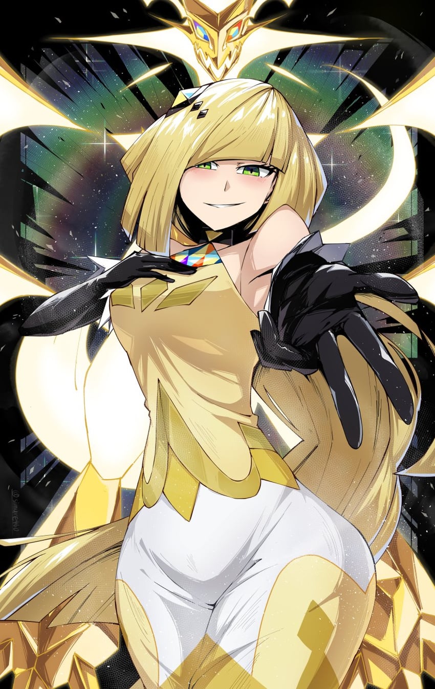 lusamine and necrozma (pokemon and 1 more) drawn by shimure_(460)
