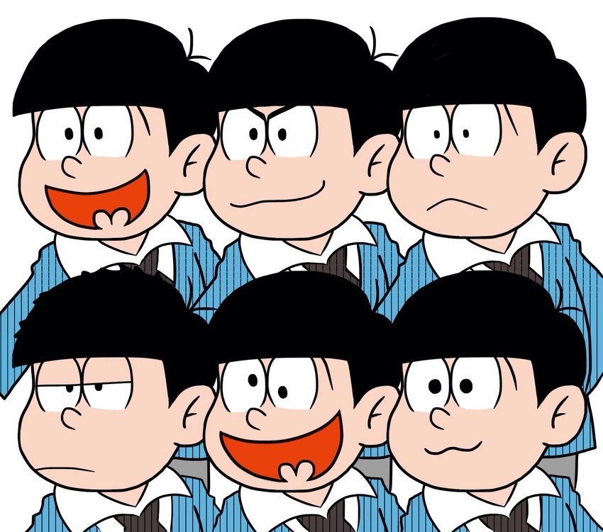 matsuno osomatsu, matsuno karamatsu, matsuno ichimatsu, matsuno jyushimatsu, matsuno choromatsu, and 1 more (osomatsu and 2 more) drawn by soramame_(08050625158)