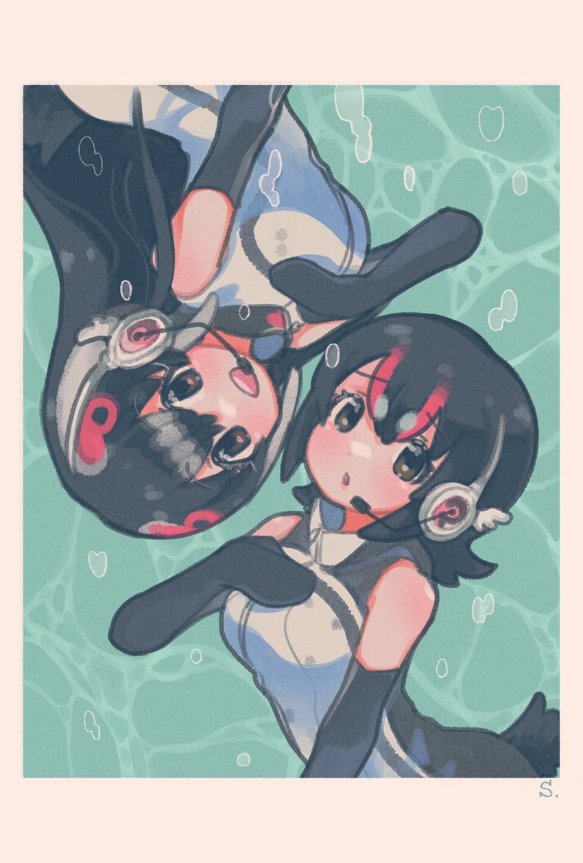 humboldt penguin and african penguin (kemono friends and 1 more) drawn by shimazoenohibi