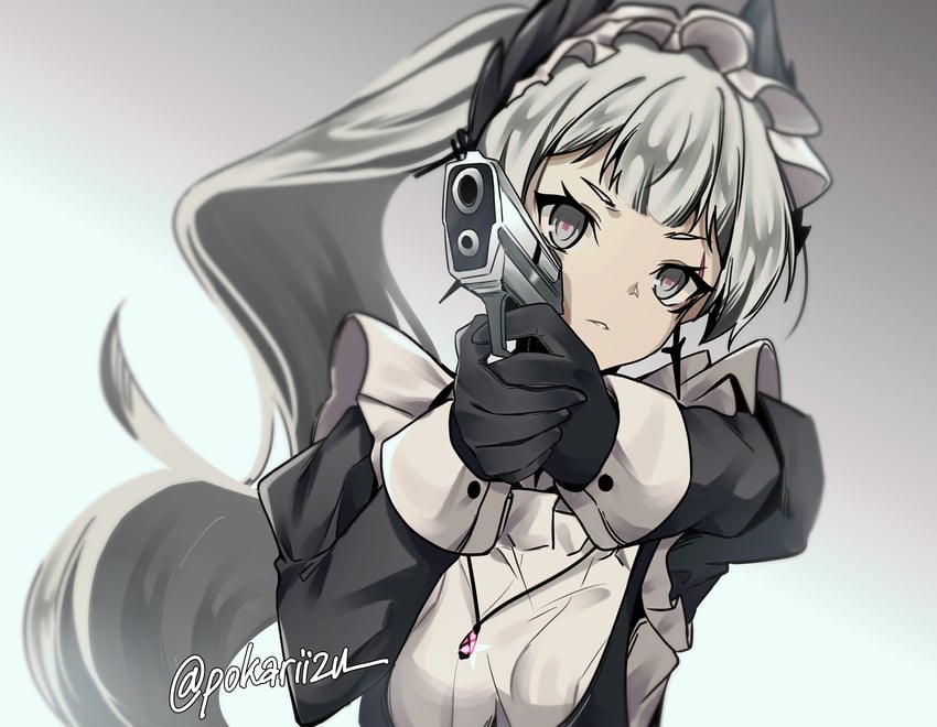 irene (arknights and 1 more) drawn by pokarii_zuu