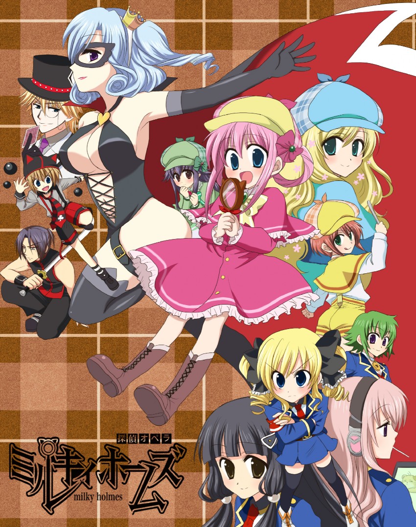 sherlock shellingford, hercule barton, cordelia glauca, yuzurizaki nero, henriette mystere, and 5 more (tantei opera milky holmes) drawn by ichi_(ichiyarou)