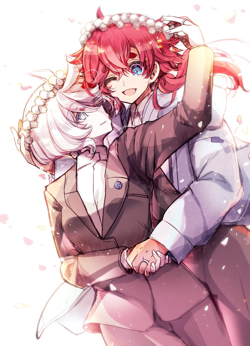suletta mercury and miorine rembran (gundam and 1 more) drawn by izumiya_otoha