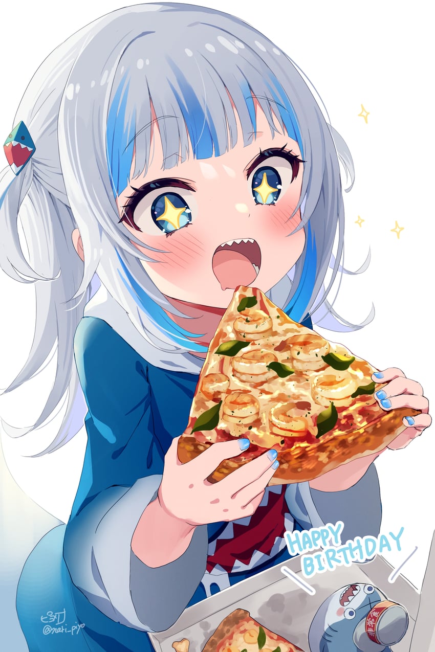 gawr gura and bloop (hololive and 1 more) drawn by piyoyanagi