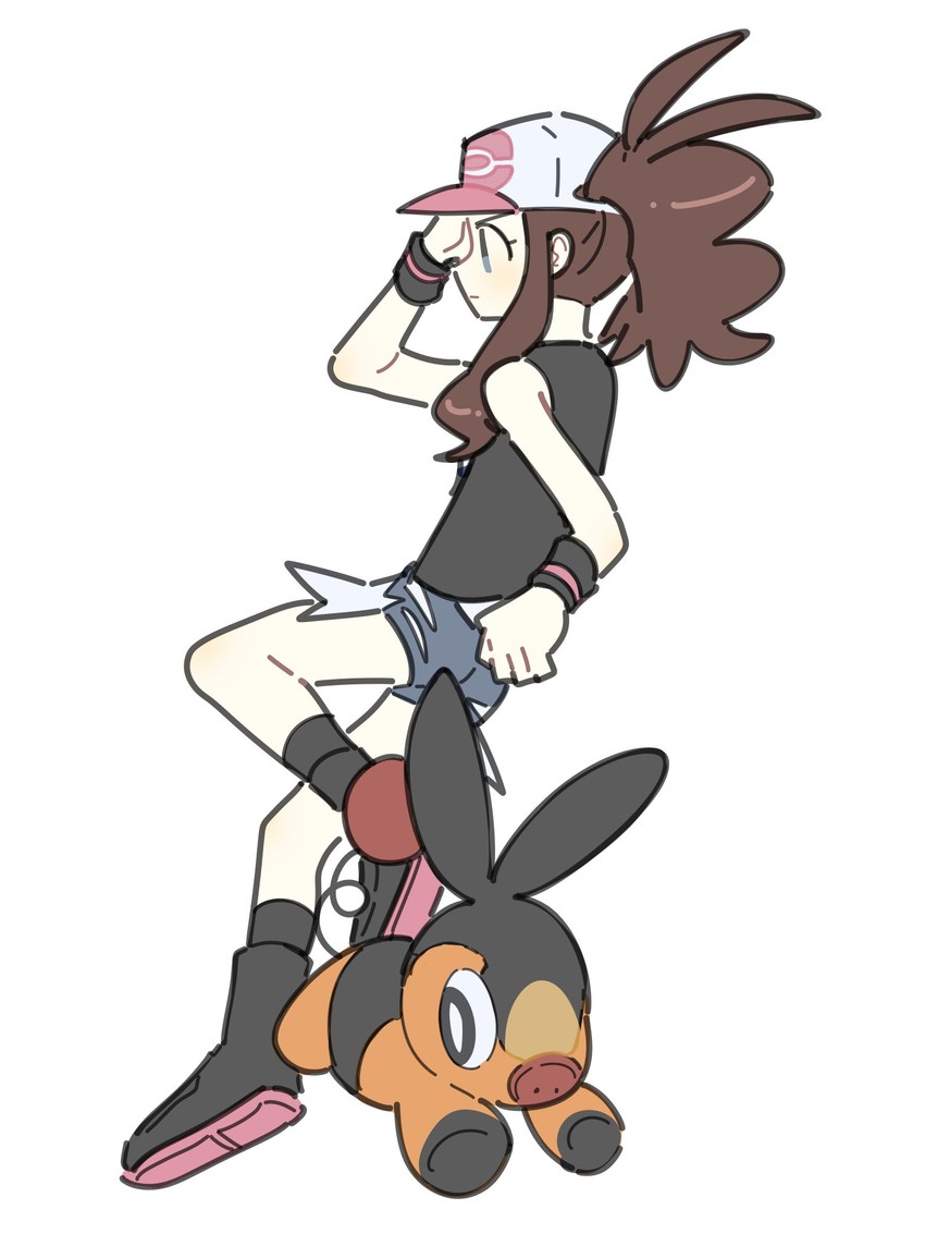 hilda and tepig (pokemon and 1 more) drawn by dawnlover_01