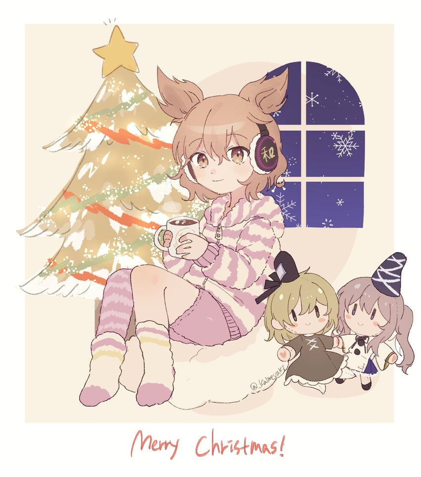 toyosatomimi no miko, mononobe no futo, and soga no tojiko (touhou) drawn by kalmeyaki