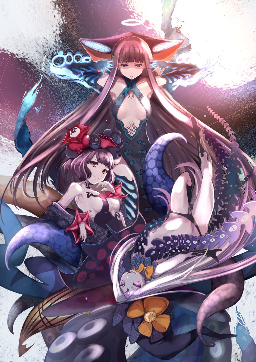 abigail williams, katsushika hokusai, yang guifei, and yog-sothoth (fate and 1 more) drawn by haku_(grimjin)