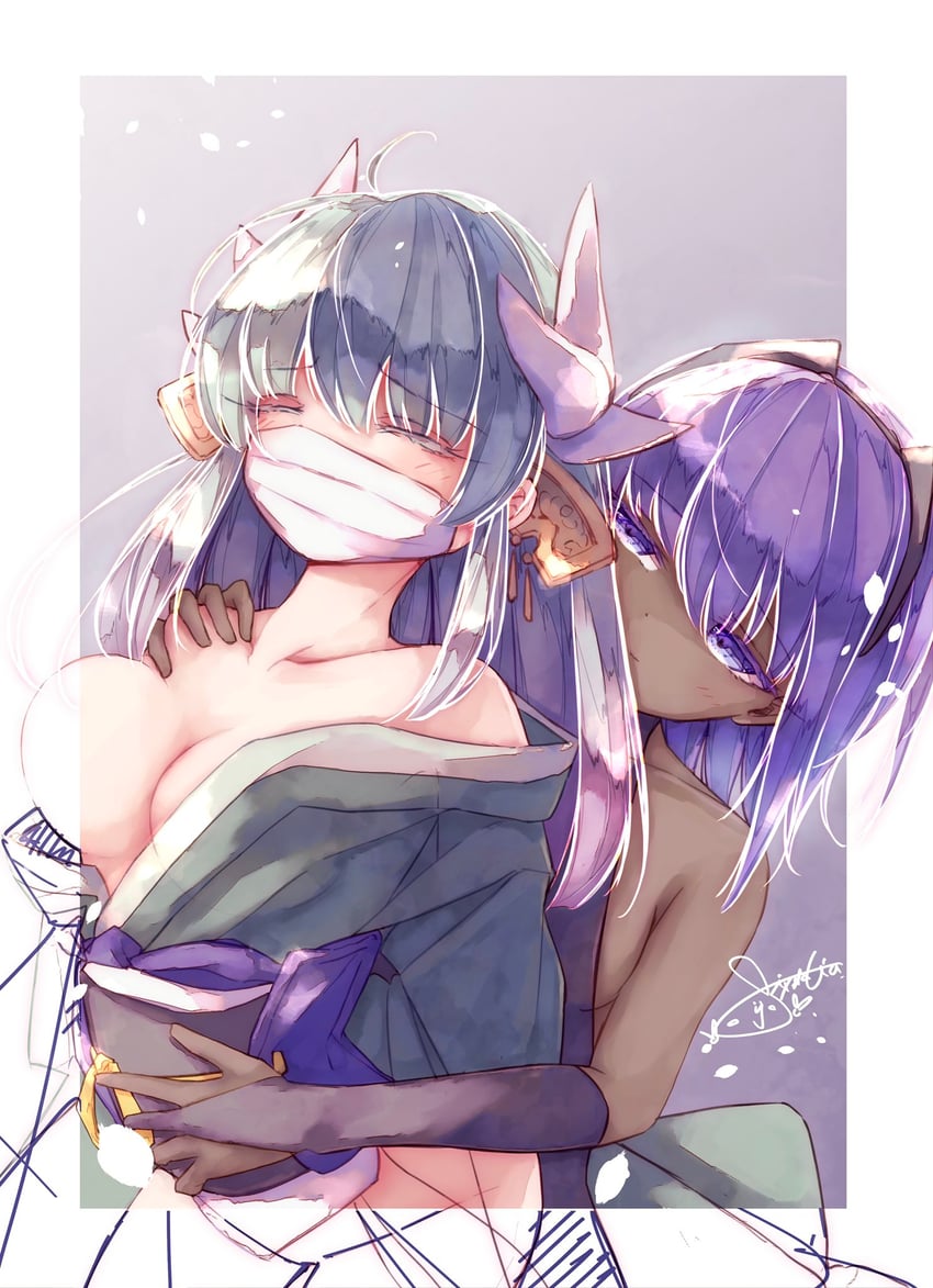 kiyohime and hassan of serenity (fate and 1 more) drawn by xixetaria