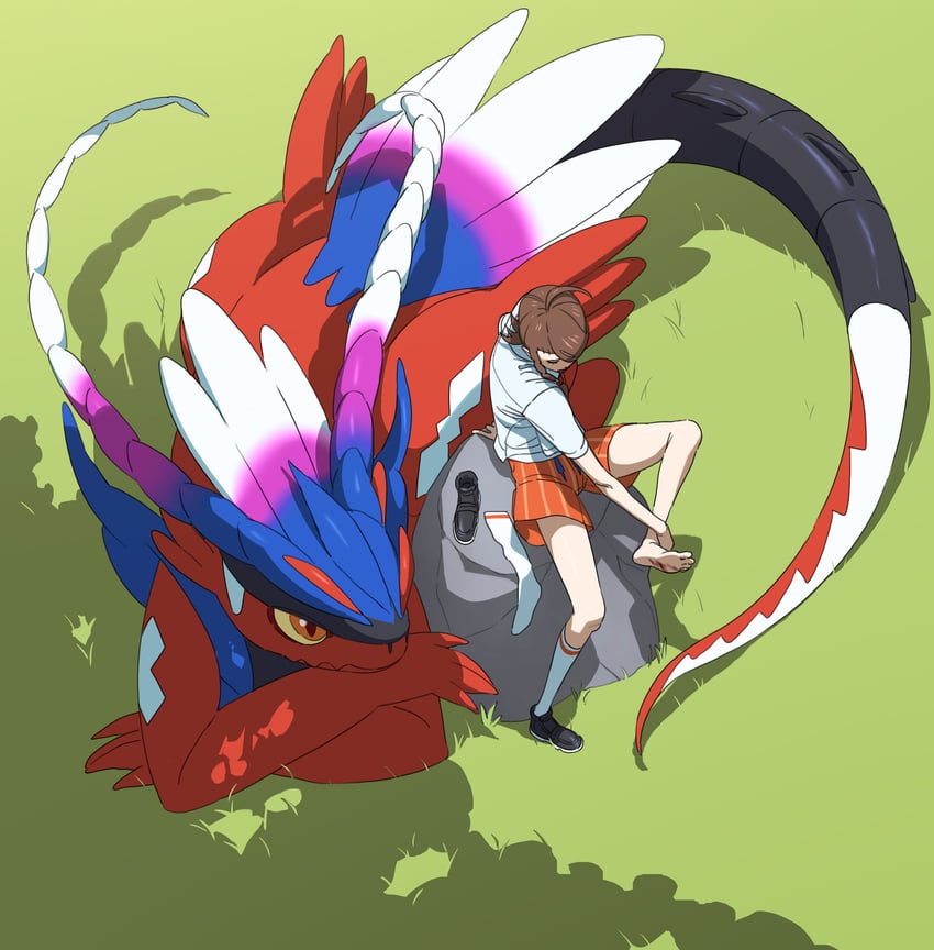 juliana and koraidon (pokemon and 1 more) drawn by 987645321o