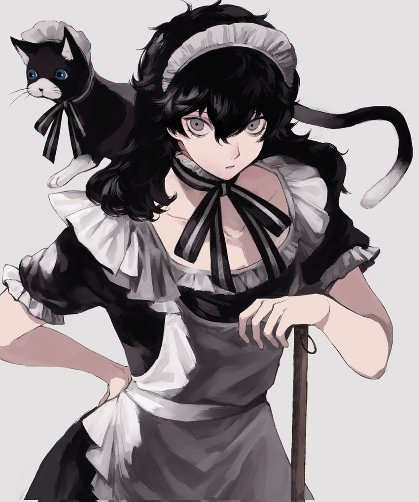 amamiya ren and morgana (persona and 1 more) drawn by saichuu_(more1208)