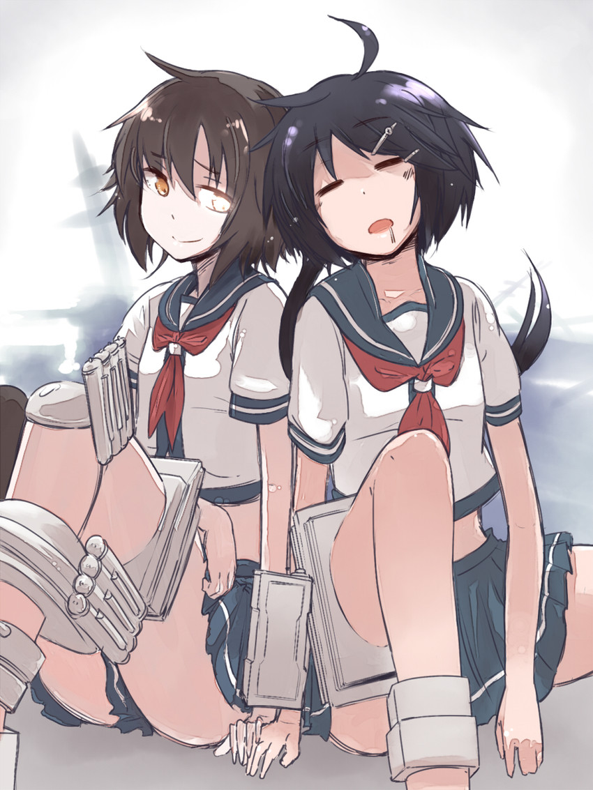 furutaka and kako (kantai collection) drawn by norata_(artist)