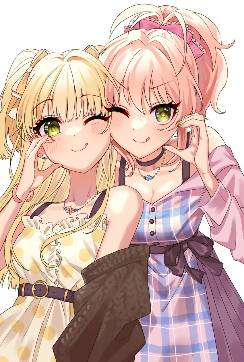 jougasaki mika and jougasaki rika (idolmaster and 1 more) drawn by ropon_(ropon)