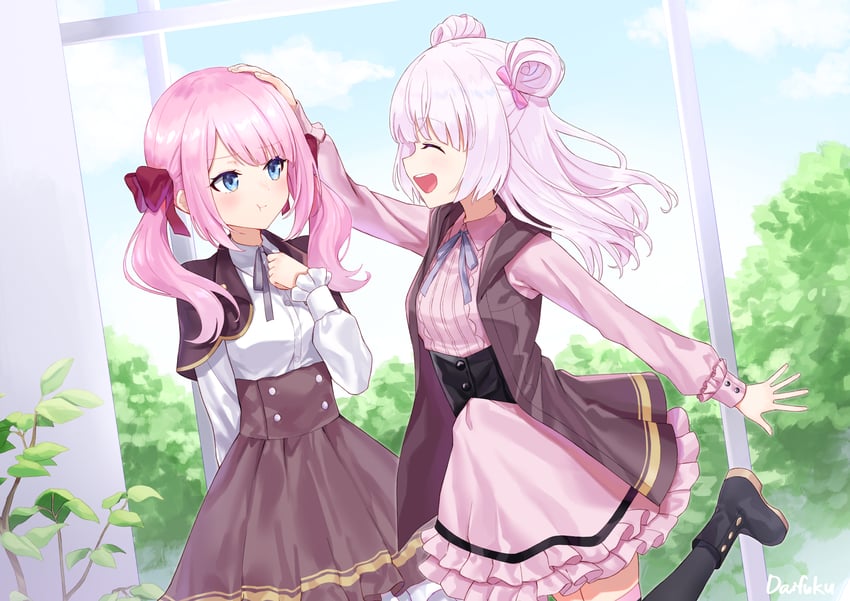 sadamori himeka and tamba akari (assault lily) drawn by daifuku_(tkja3555)