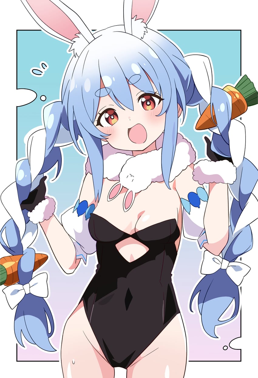 usada pekora and don-chan (hololive) drawn by hutaba_haru