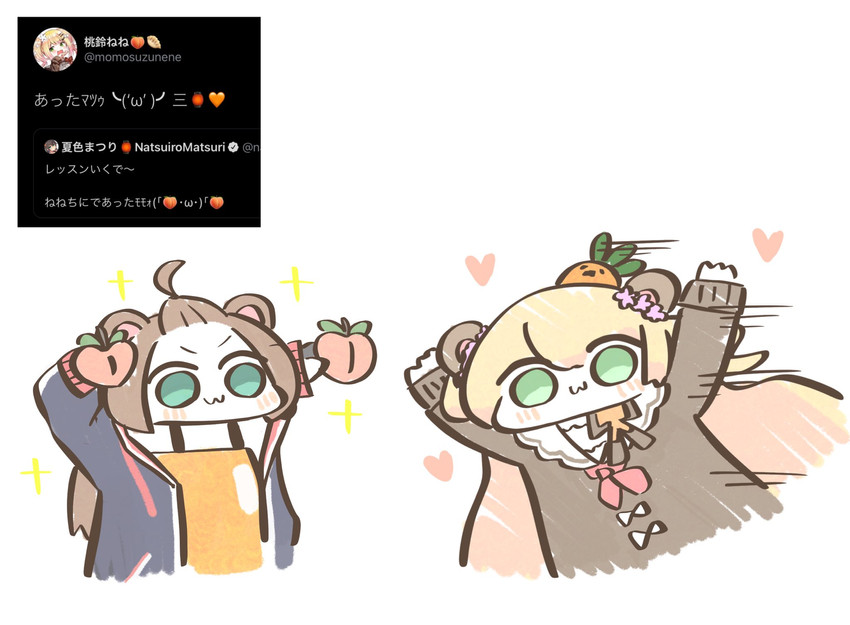 natsuiro matsuri, momosuzu nene, and nekko (hololive and 1 more) drawn by reiruka
