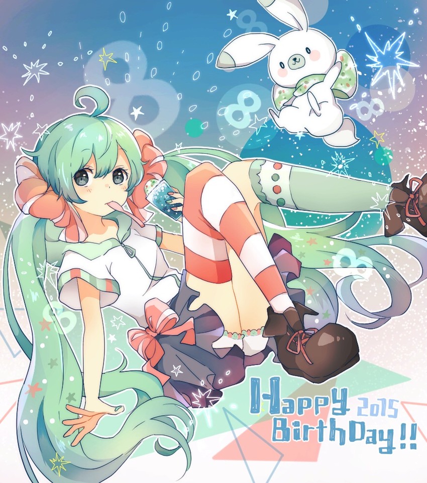 hatsune miku and rabbit yukine (vocaloid) drawn by hiro_(14806390)
