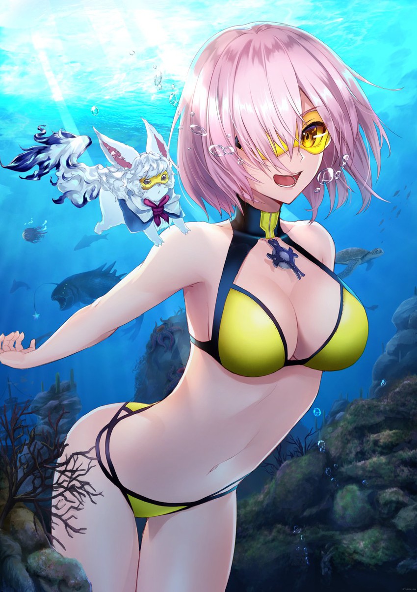 mash kyrielight and fou (fate and 1 more) drawn by yukihama