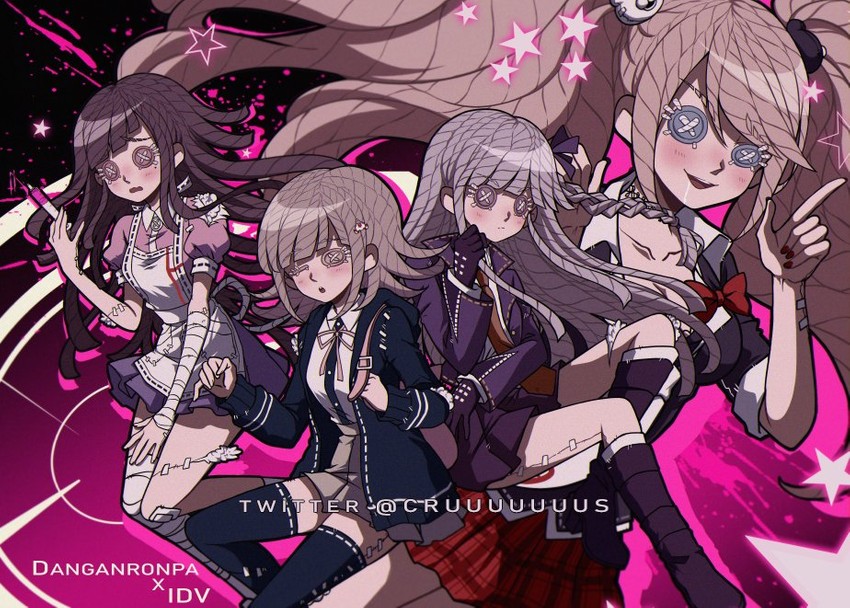 nanami chiaki, kirigiri kyoko, enoshima junko, and tsumiki mikan (danganronpa and 4 more) drawn by criis-chan