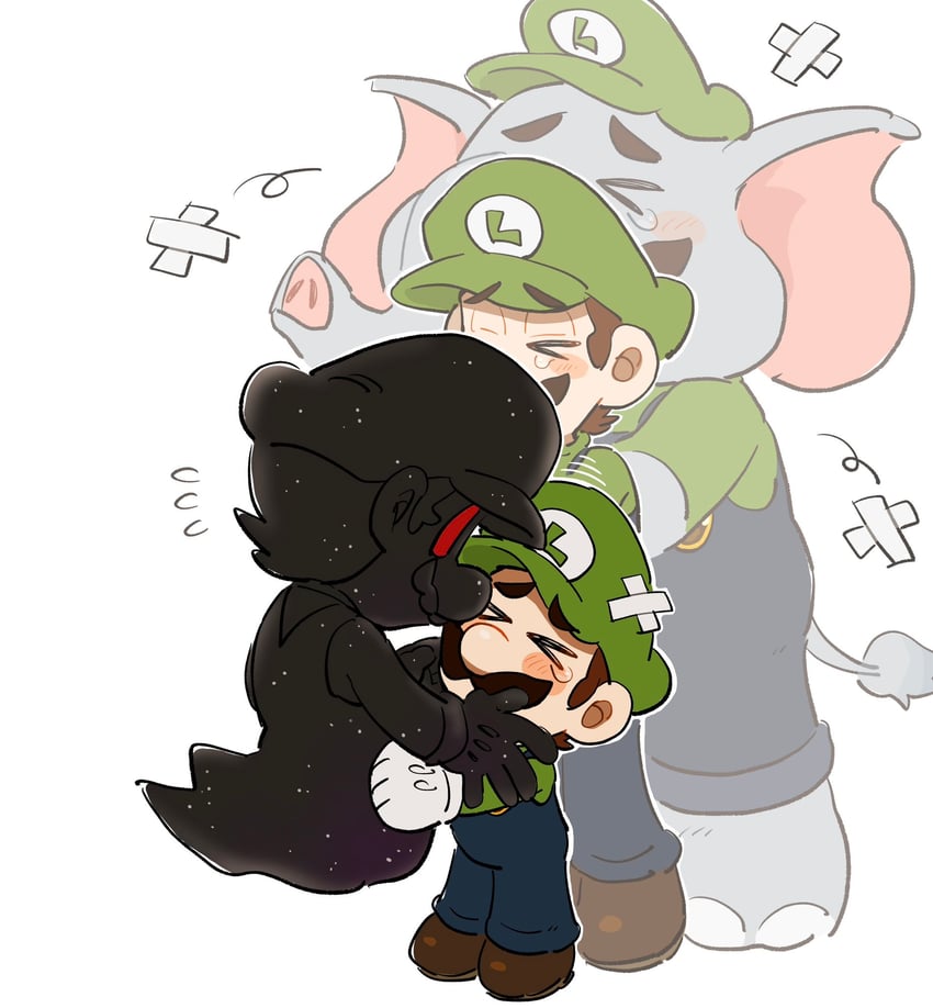 luigi, elephant luigi, and rift mario (mario and 1 more) drawn by mimimi_(mimimim9999)