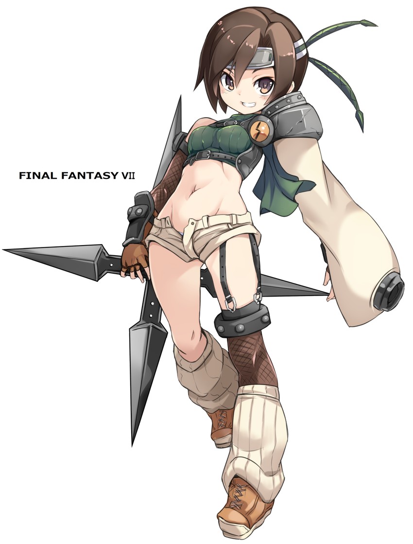 yuffie kisaragi (final fantasy and 1 more) drawn by karukan_(monjya)