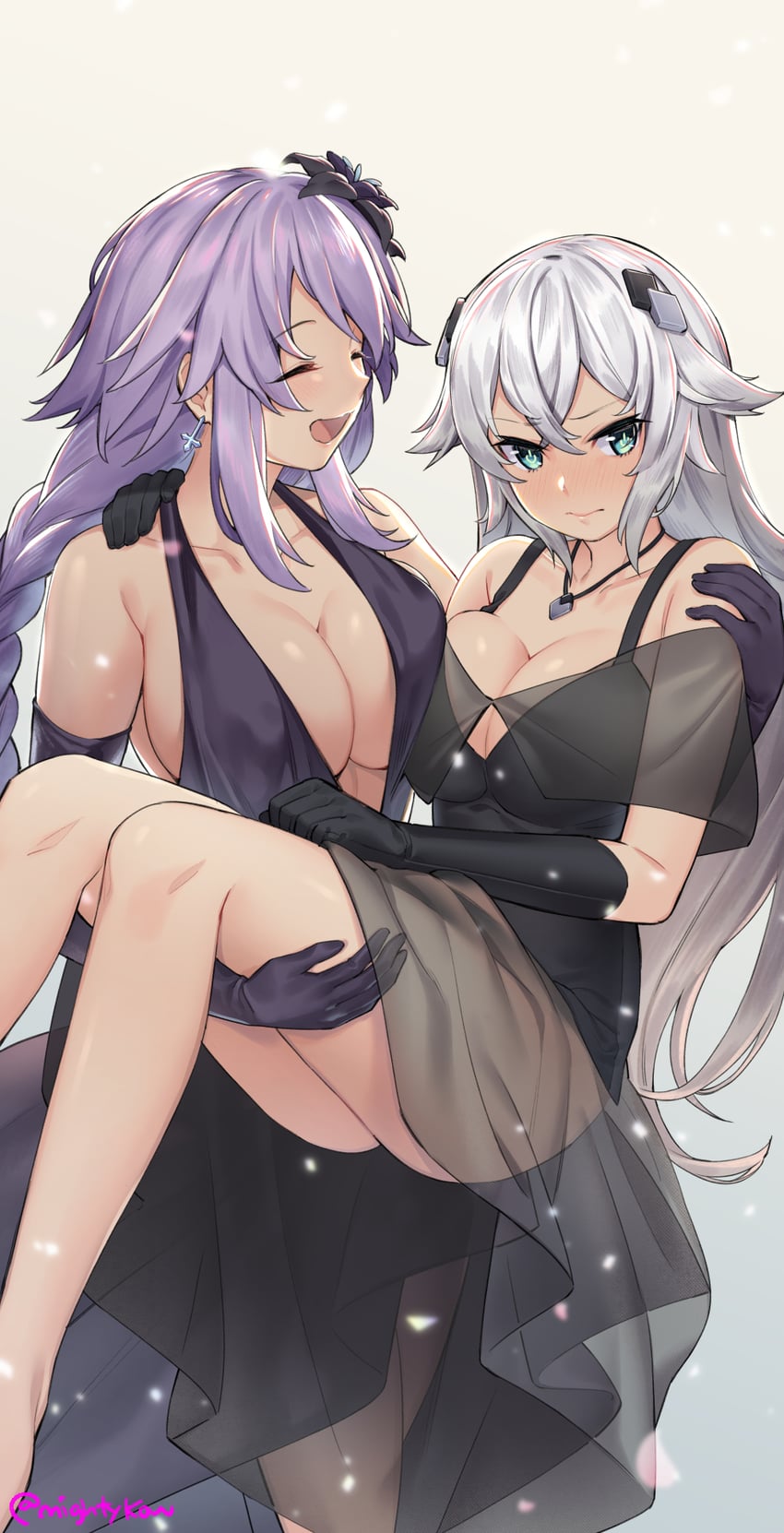 purple heart and black heart (azur lane and 1 more) drawn by ge-b