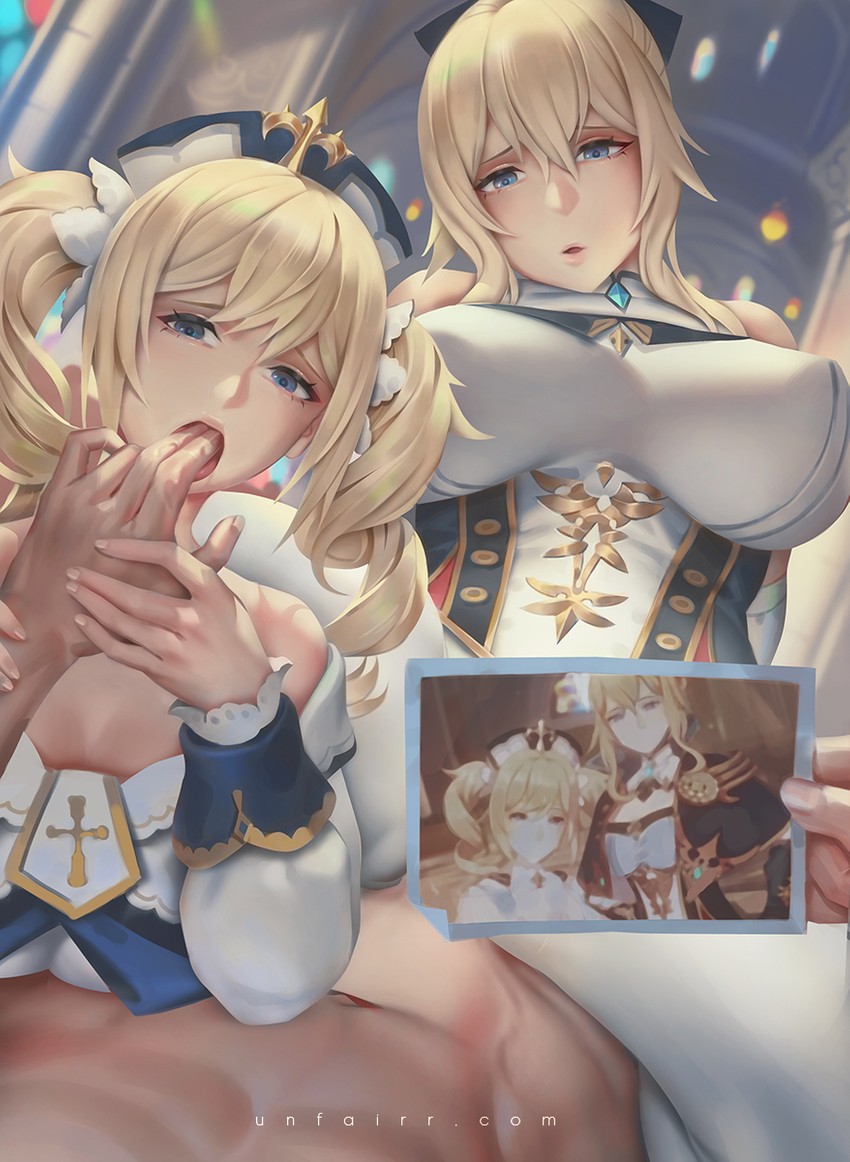 barbara and jean (genshin impact) drawn by unfairr