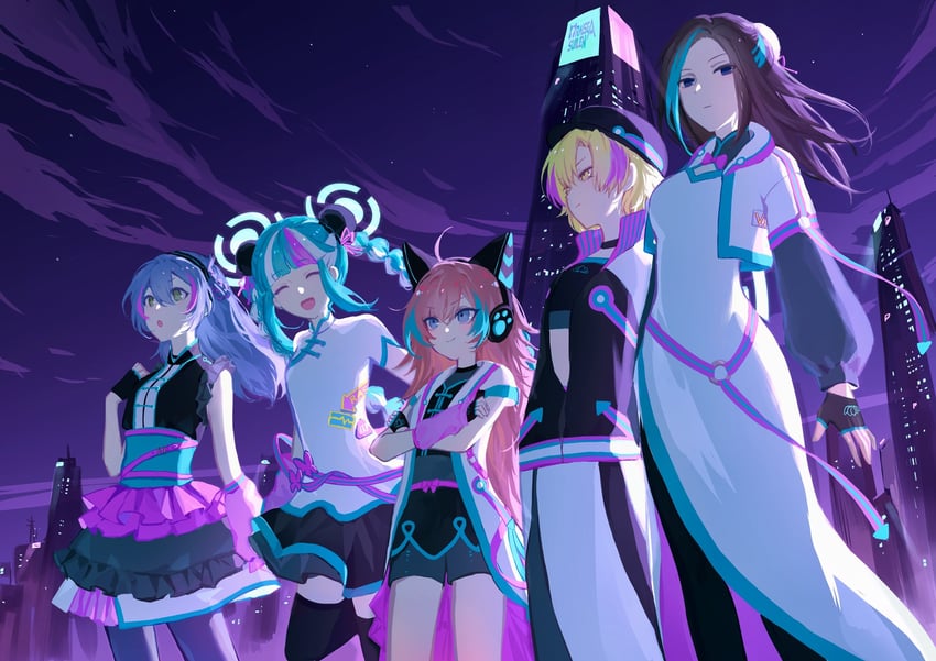 tamade chiyu, nyubara reona, wakana rei, asahi rokka, and sato masuki (bang dream!) drawn by hcq25535058