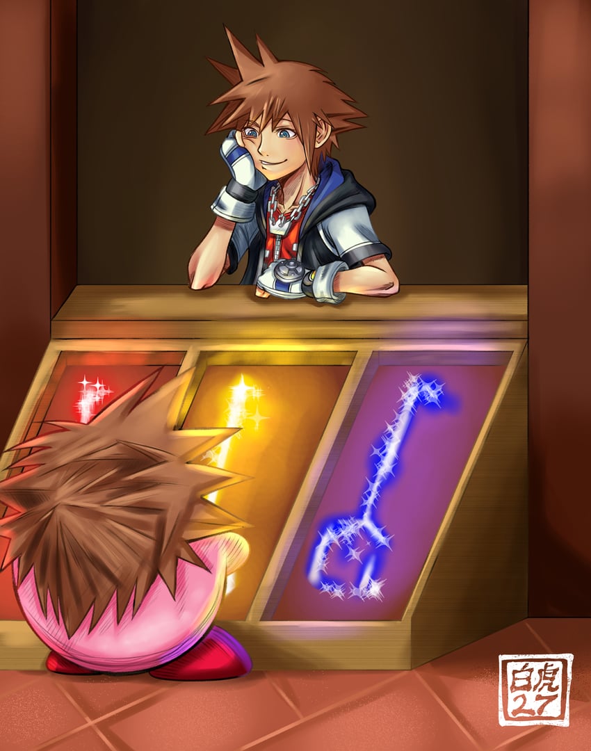 kirby and sora (kirby and 2 more) drawn by daniel_bui_921