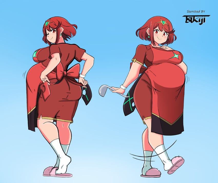 pyra (xenoblade chronicles) drawn by tsukijitums and wickedatlas