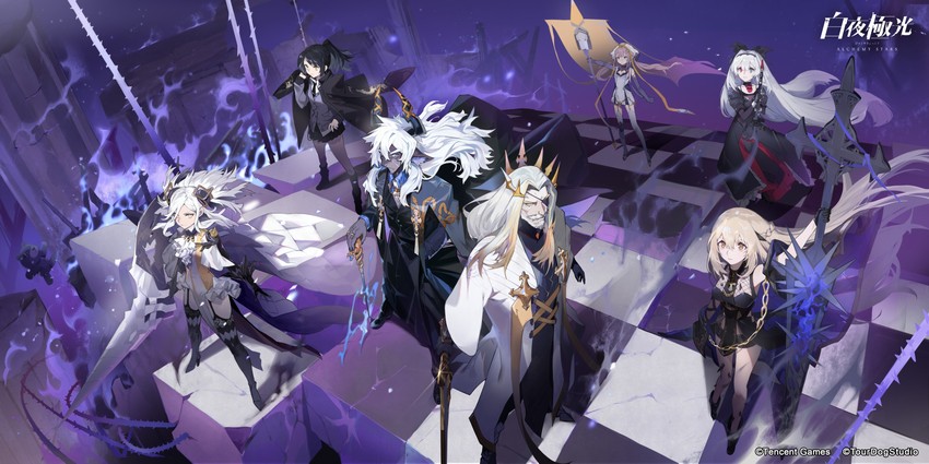 carleen, istvan, areia, connolly, schwartz, and 2 more (alchemy stars) drawn by huan_shi_tian_tong