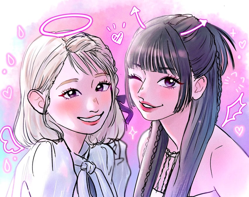 murakami rinon and ebihara tsuzumi (real life and 1 more) drawn by taruto_(3104_ais)